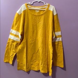 Yellow and white long sleeve shirt